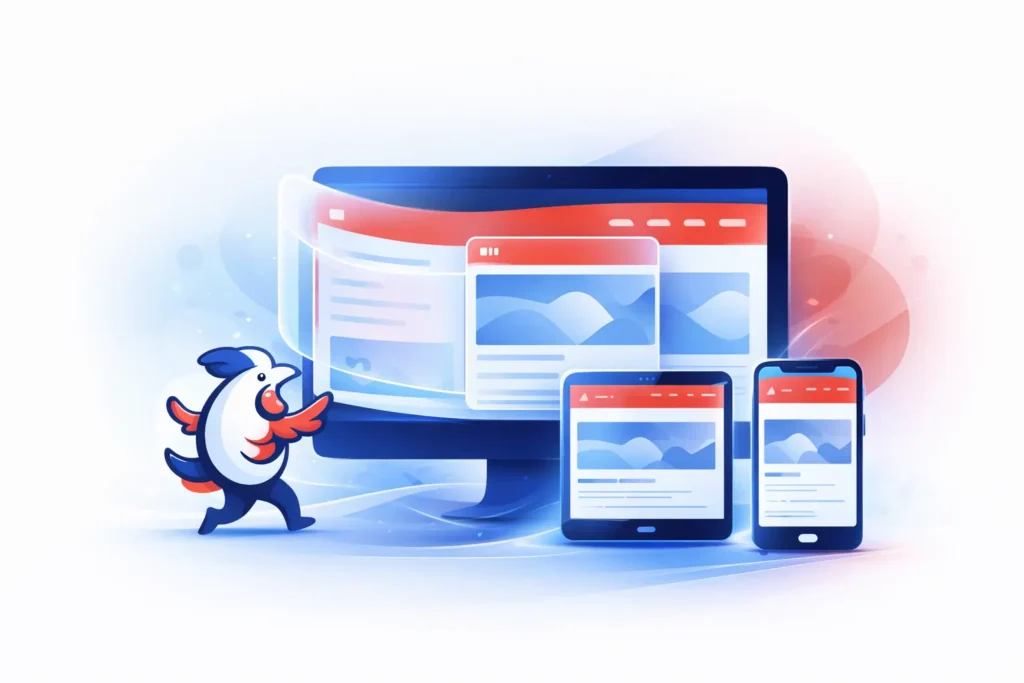 mascotte lsf regardant responsive design