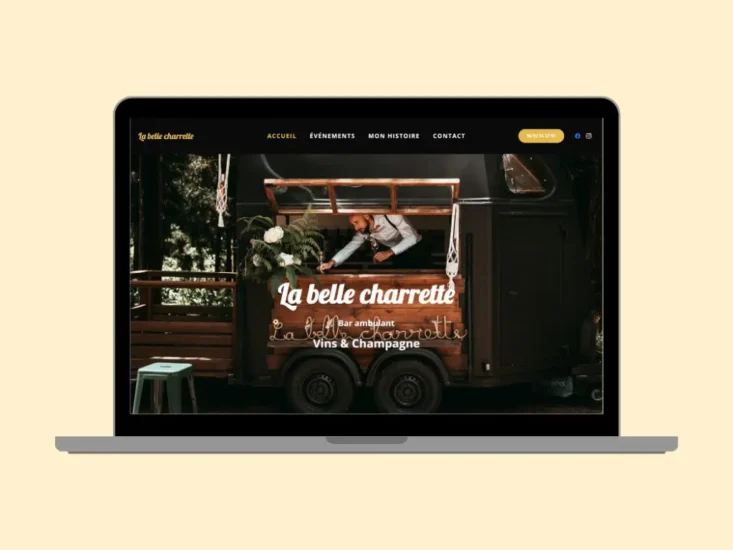 exemple site internet bar & restauration événementielle la belle charrette