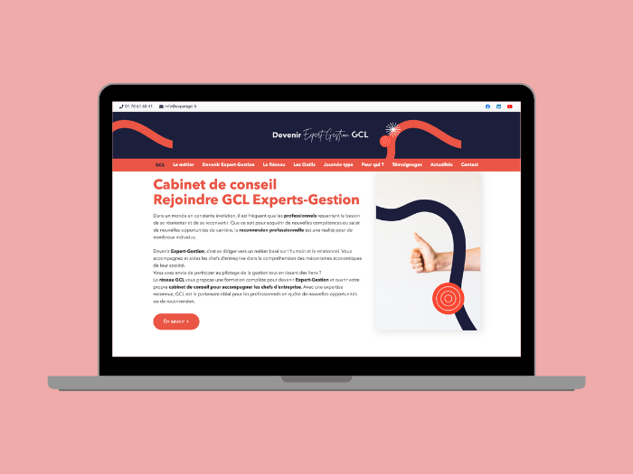 exemple site internet réseau juridique et de gestion gcl experts gestion
